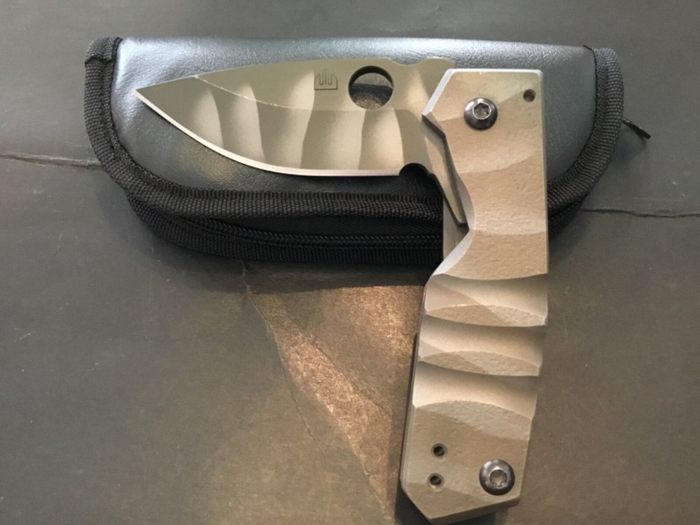 Custom Crusader Forge Titantium Flipper Folder Knife