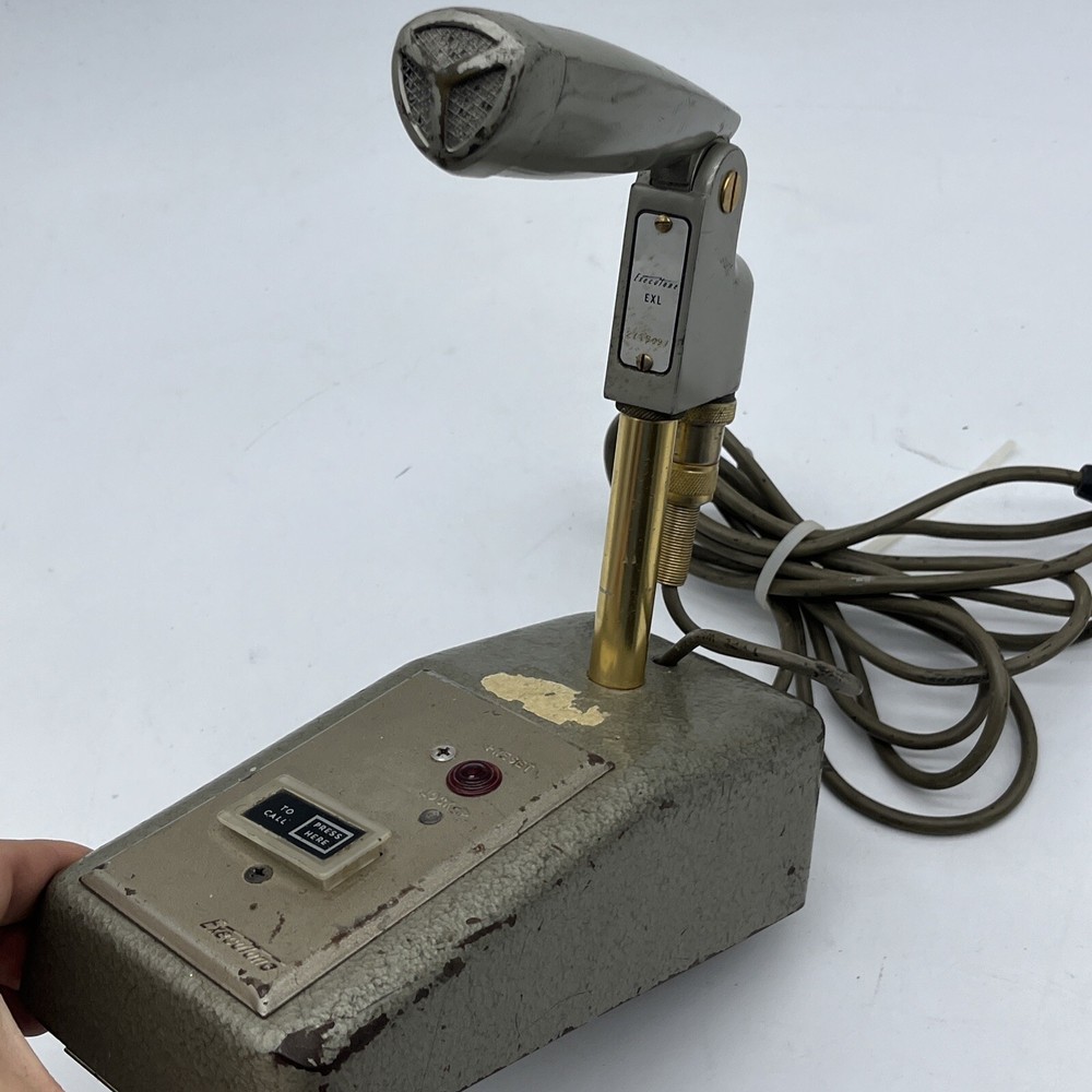 Vintage rare 1950's Executone EXL MICROPHONE art deco button push intercom