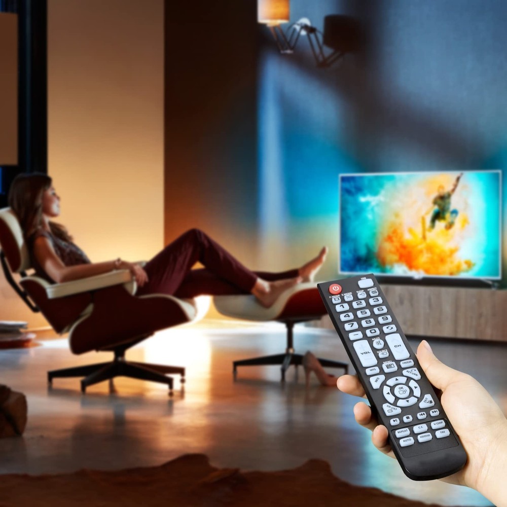 Replacement Remote Control Fit for All Element TV 100 Series E1AC19N Black