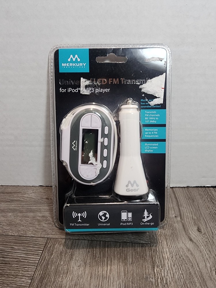 Merkury Gear Universal LCD FM Transmitter for iPod and MP3 Players NEW SEALED
