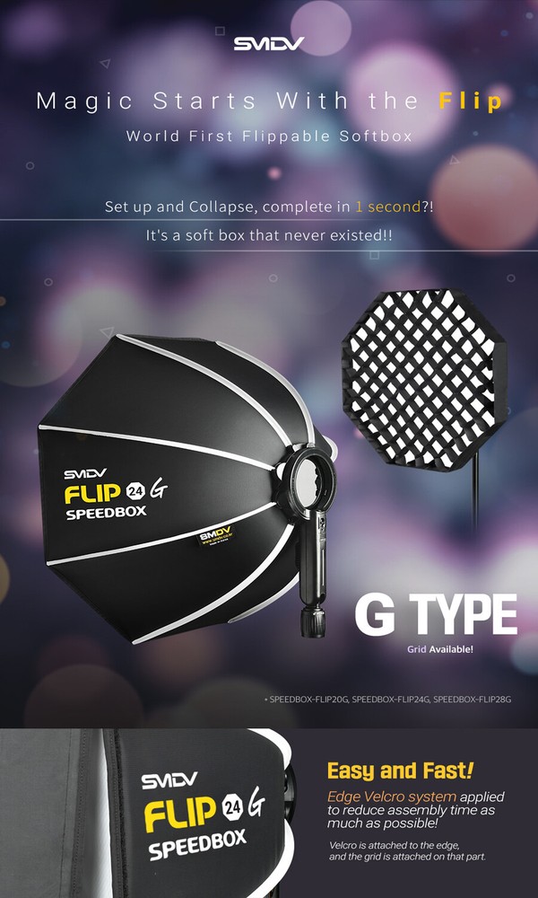 SMDV SPEED-BOX FLIP24G Quick Soft-box Diffuser for S-Light S-Lite Quantum Flash