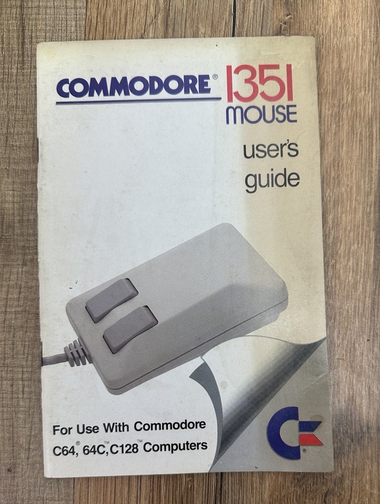 Commodore 1351 Mouse User’s Guide Manual for C64 C128 Computers 1986 Vintage