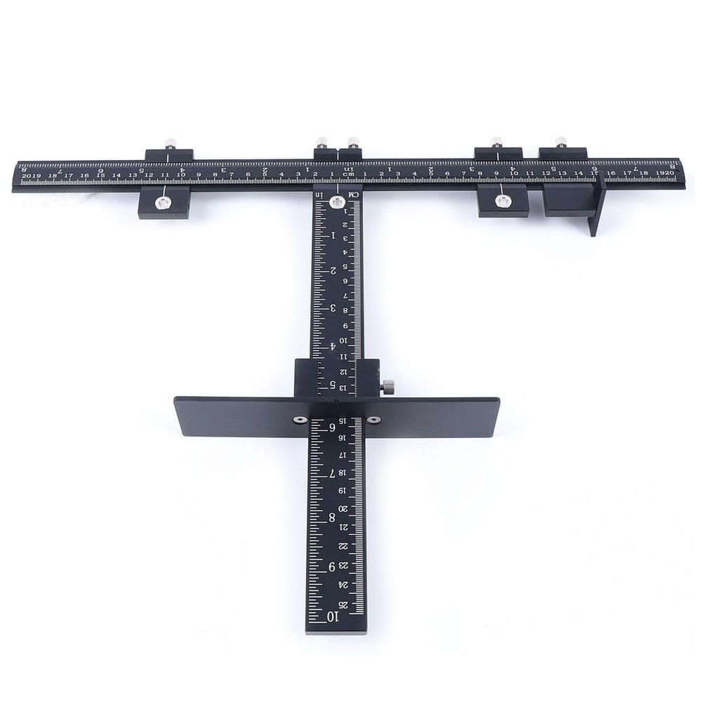 Adjustable Position Ruler Cabinet Hardware Installation Jig Woodworking Tools US