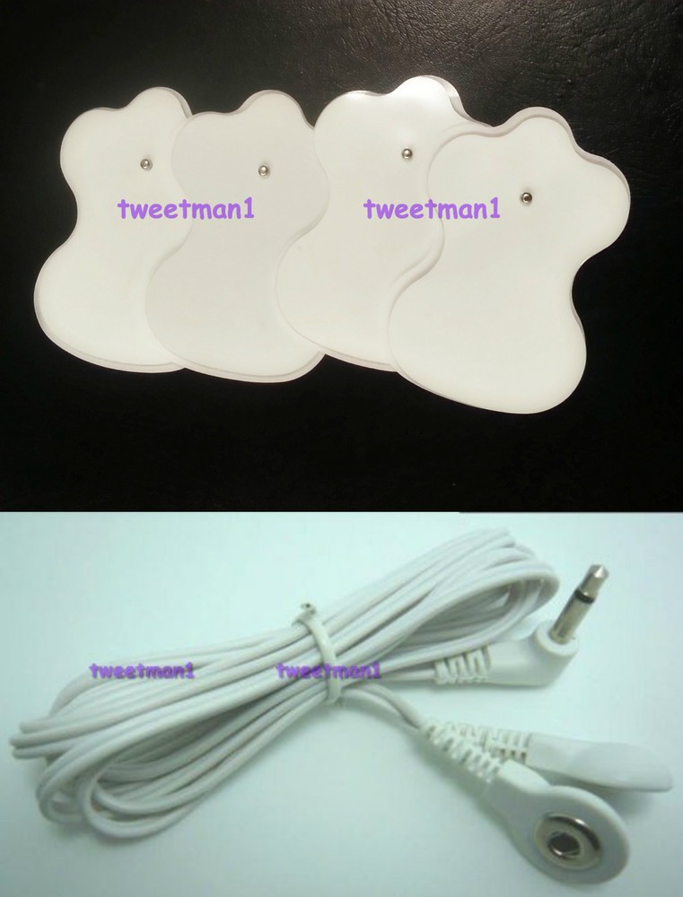 OMRON PM3030 - Compatible Electrode Wire Cable w/ 4 ELECTROTHERAPY MASSAGE PADS