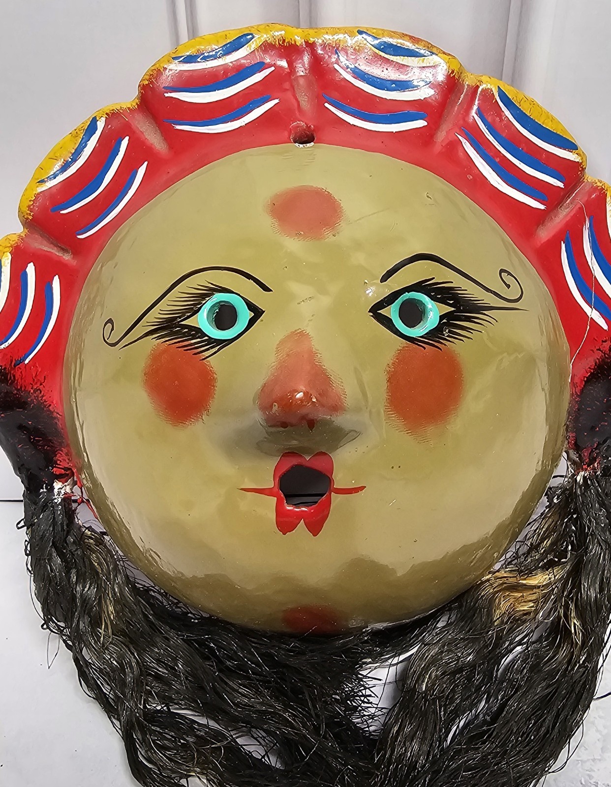 Hand Crafted Mexican Folk Art Coconut Mask