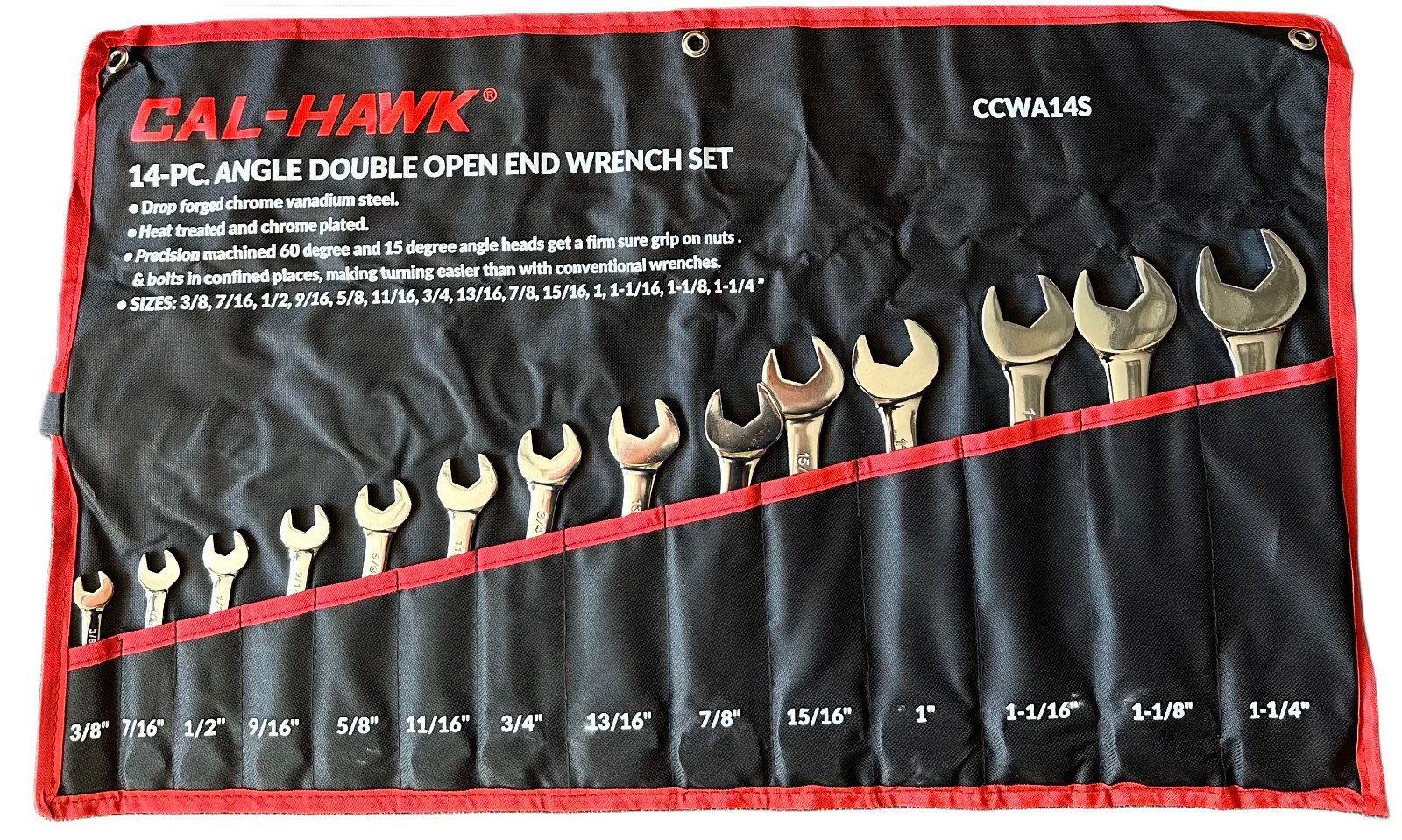 28-pc Combination Angle Double Open End Wrench Set SAE & METRIC