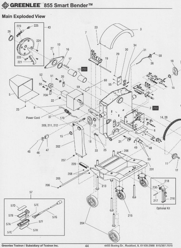 Encoder Replacement for Greenlee 855 Smart Bender Angle Repair Kit - Ships Fast