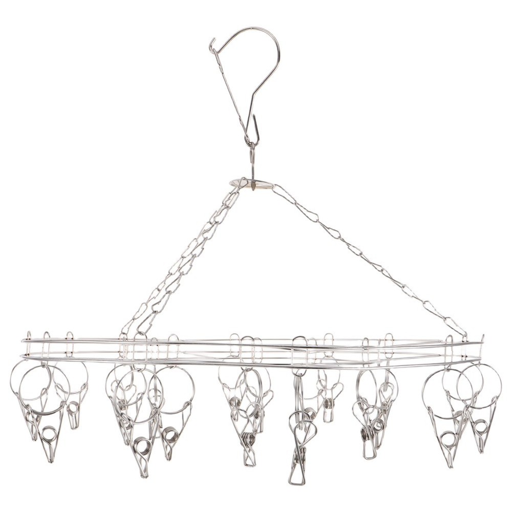 2 Pcs Drying Herbs Rack Kitchen and Flower Shelf Hanging Clothes Clips for