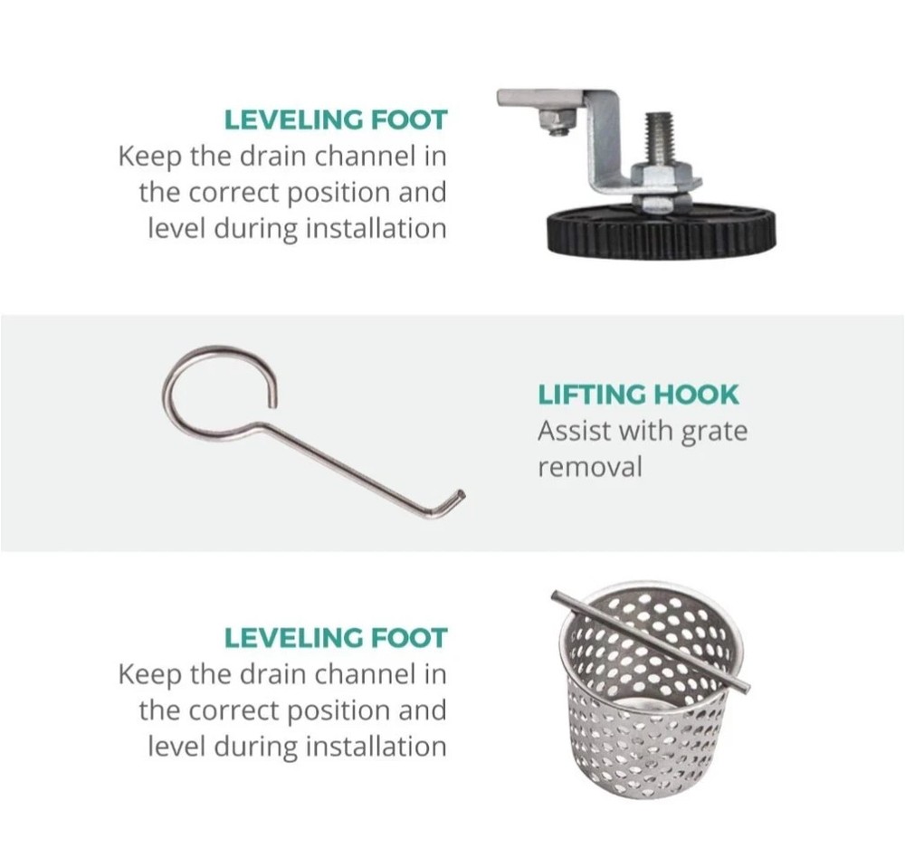 BRÜUN Rectangular Linear Shower Drain 24 Inch Matte Black Stainless Steel