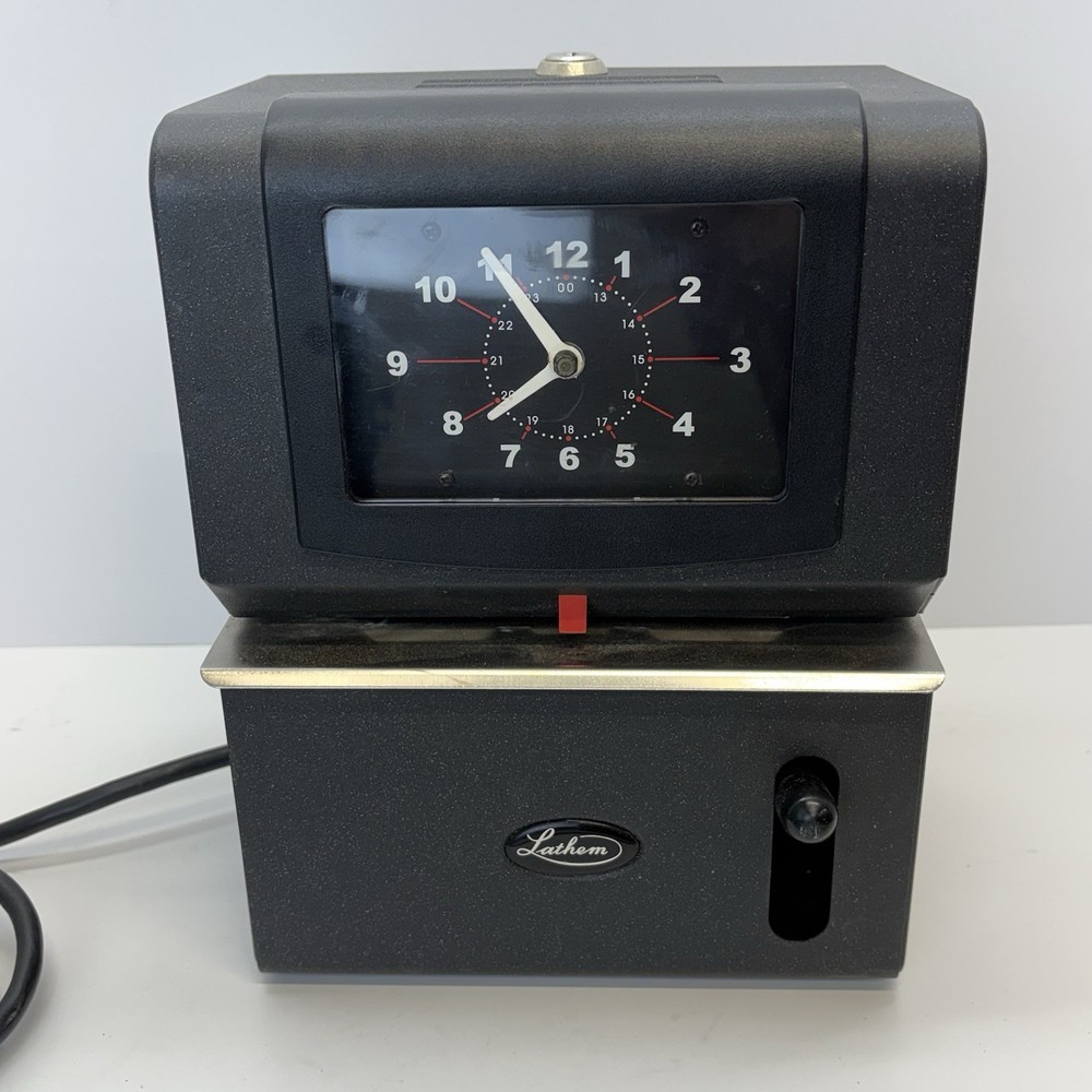Lathem 4001 Analog Time Recorder Automatic Punch Time Clock No Key
