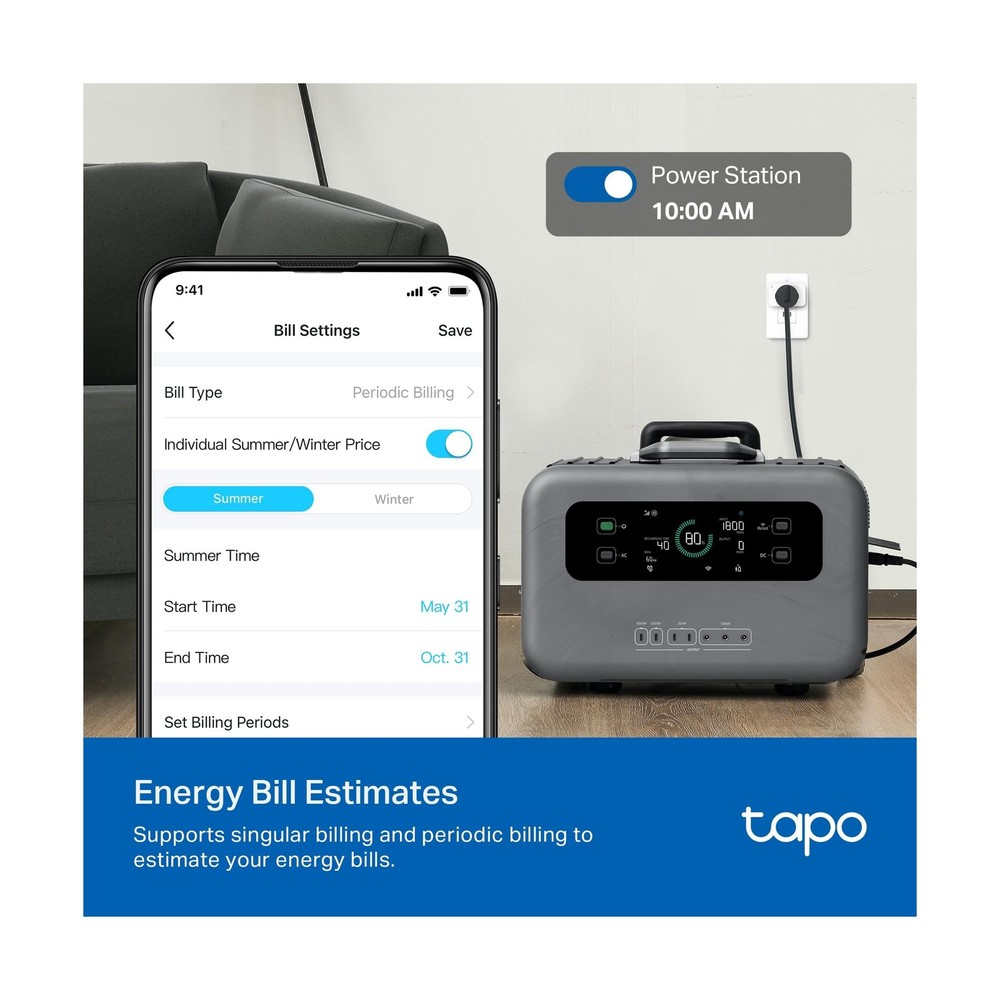 TP-Link Tapo Smart Plug Mini, Matter Compatible, Compatible with Al... Fast Ship
