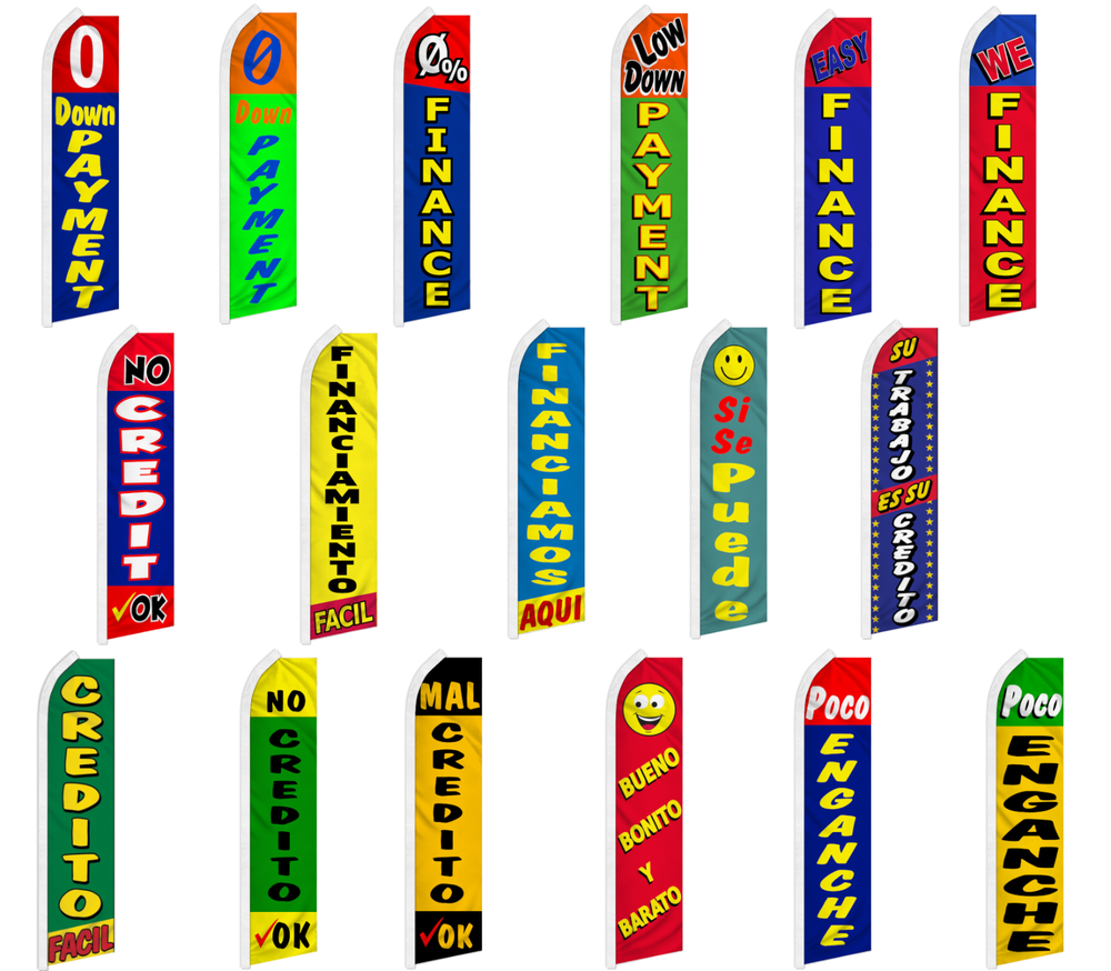 Financing Swooper Feather Flutter Flag Auto Dealership