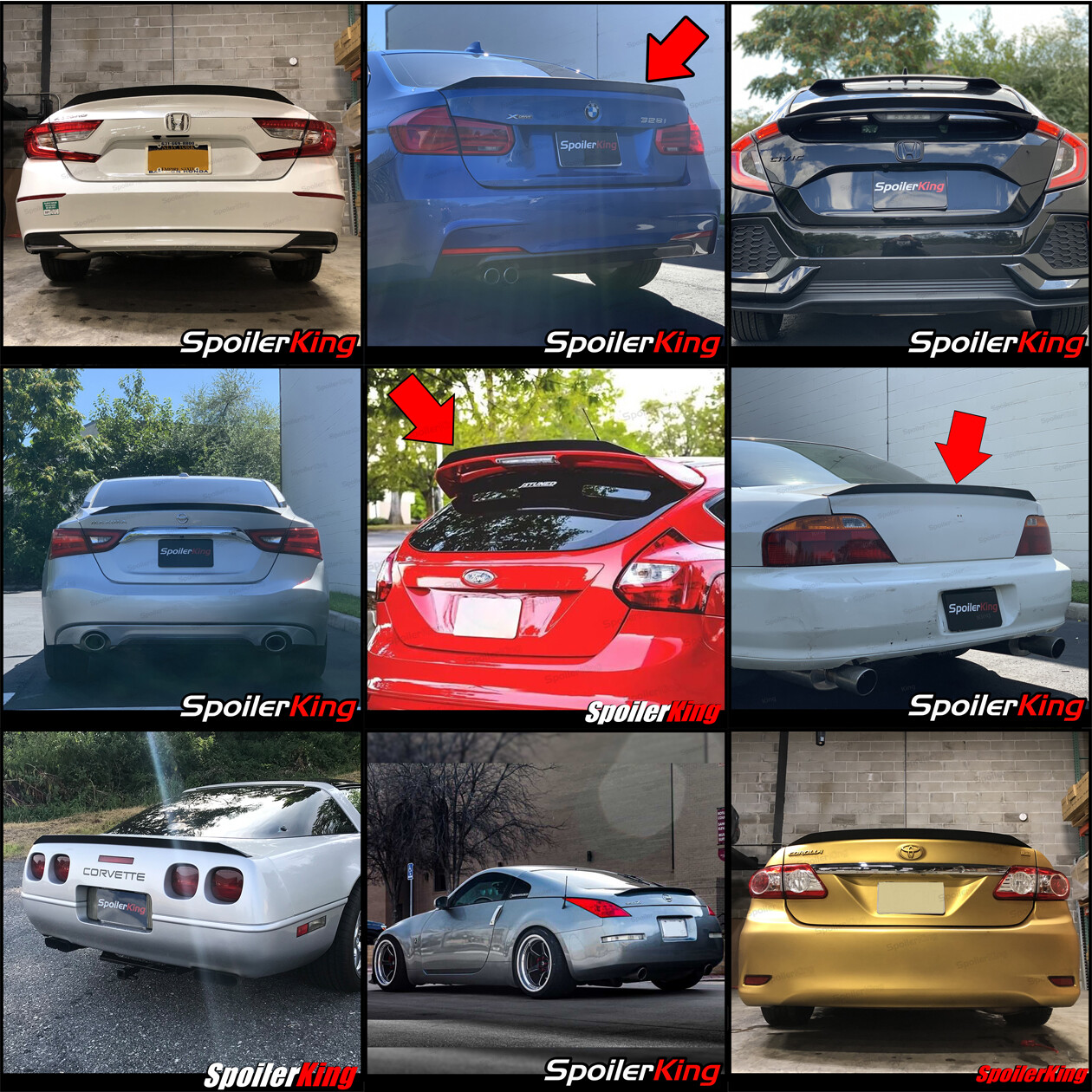SpoilerKing #284P Universal 30"- 55" Custom Rear Polyurethane Trunk Spoiler Wing