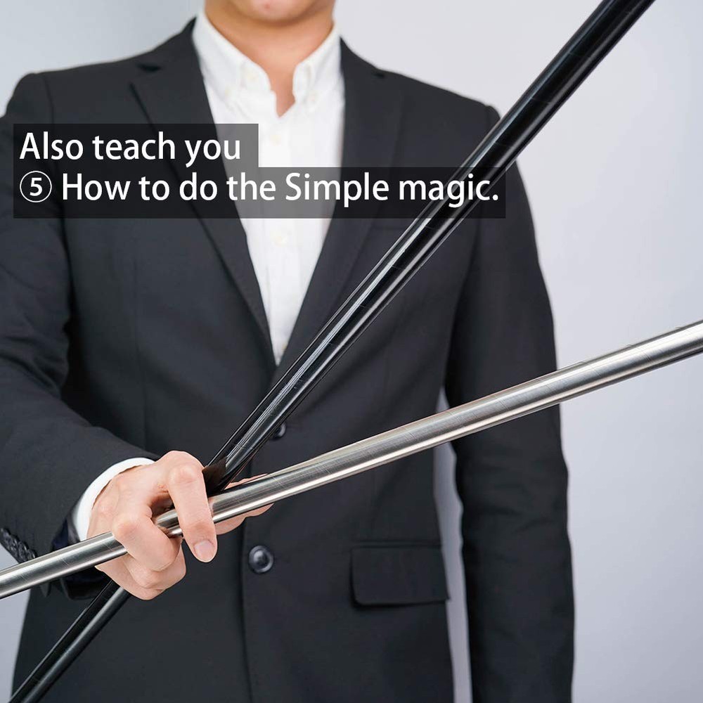 "110cm Magic Appearing Cane Set with Gloves, Box, and Video Tutorial"