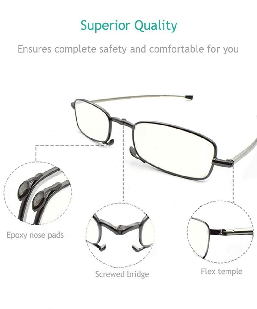 sevenplus 2 Pack Reading Glasses Blue Light Blocking, Anti UV Glare, Foldable...