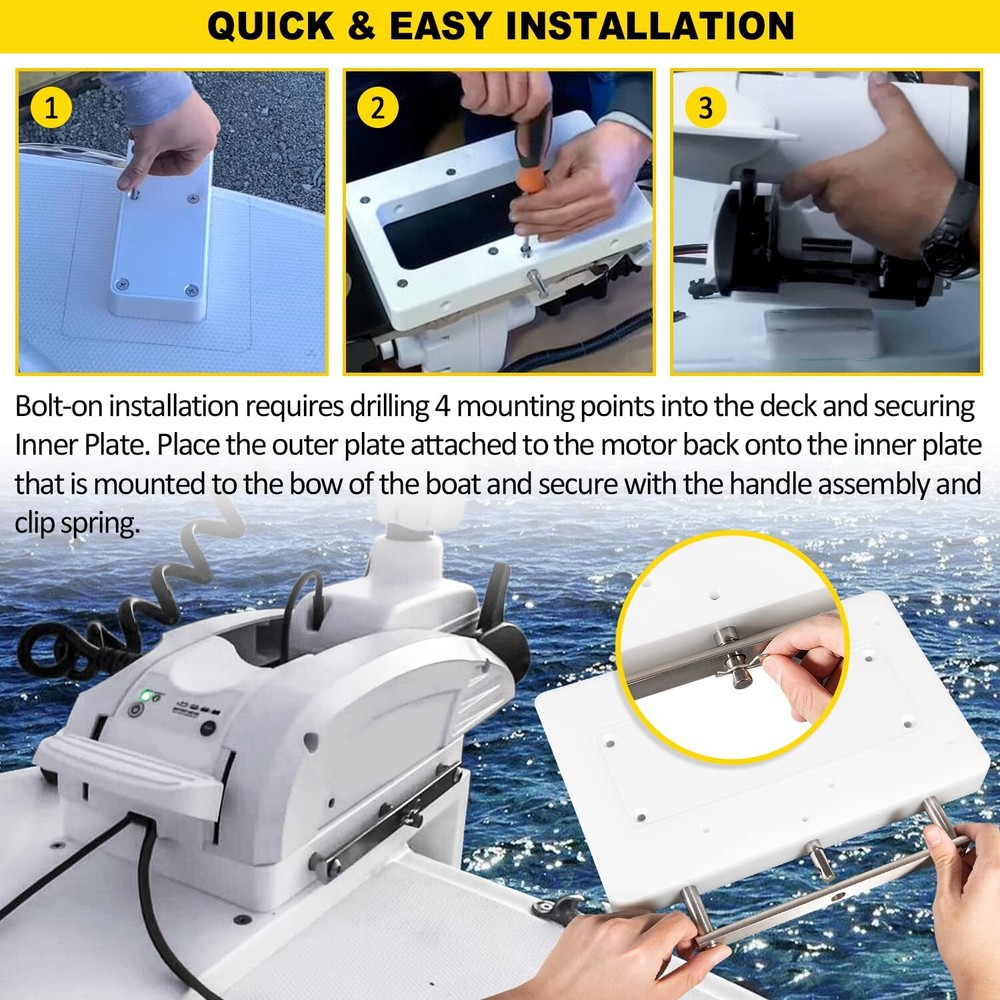 1854054 RTA-54 for Riptide Trolling Motor Composite Quick Release Bracket Mount