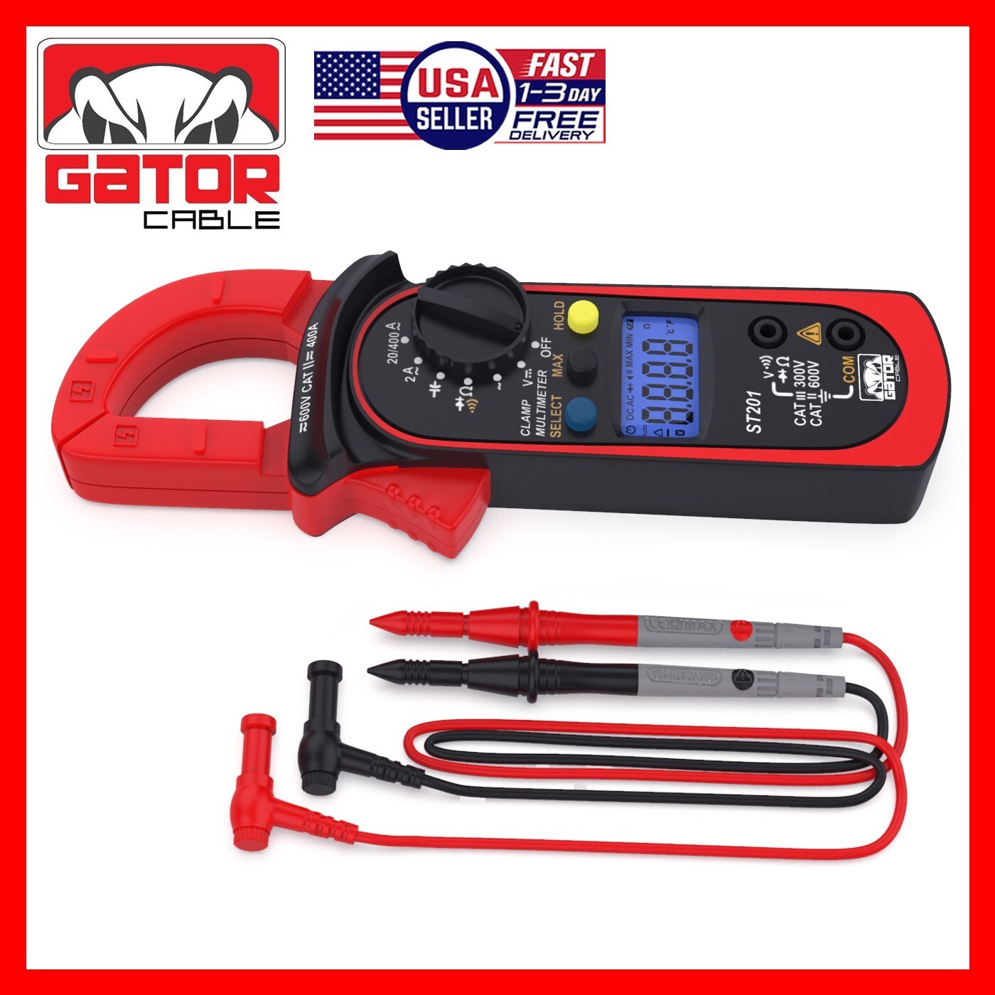 Digital Multimeter Amp Clamp AC DC Voltmeter Ammeter Ohmmeter Volt Tester Meter