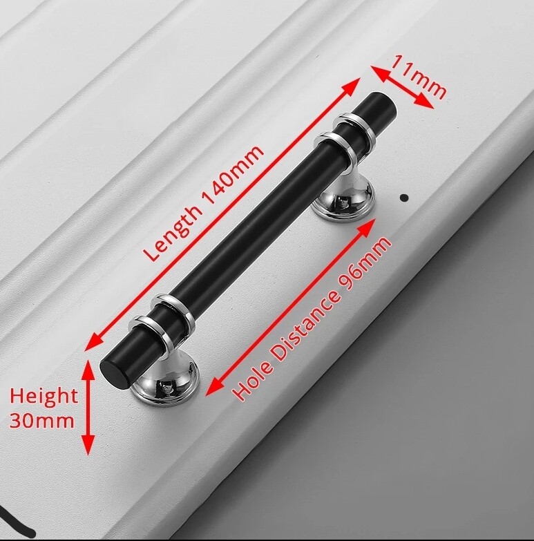 Chrome Cabinet Door Black Silver Gold Handle Kit T Bar Drawer Pull Kitchen