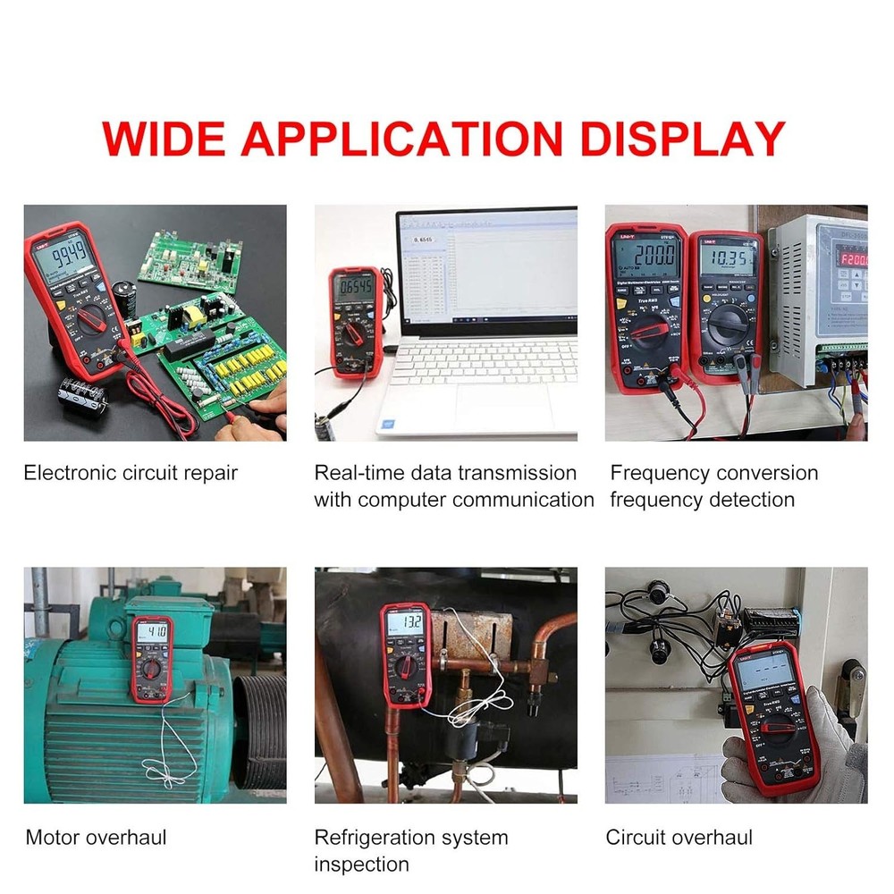 Digital Multimeter True RMS AC/DC Voltage Current Resistance Capacitance Tester