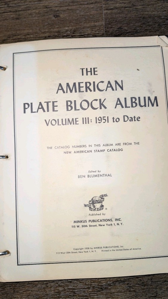 Stamps The American Plate Block Album & The All American Stamp Album 1958 Read**