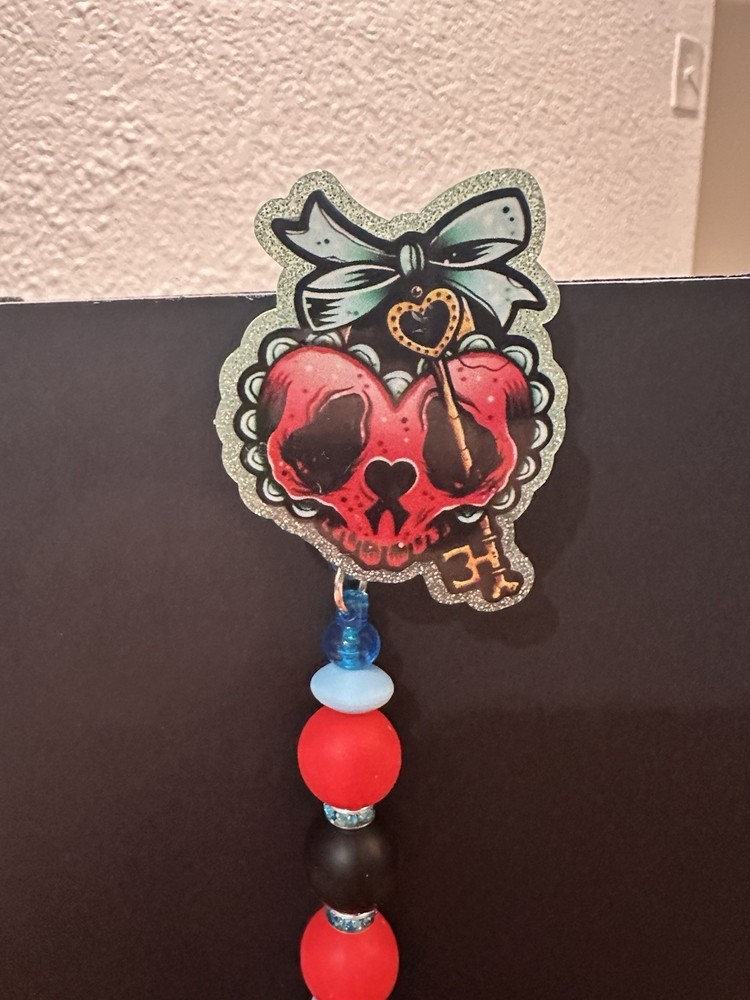 Beaded Name Badge Holder. Retractable.