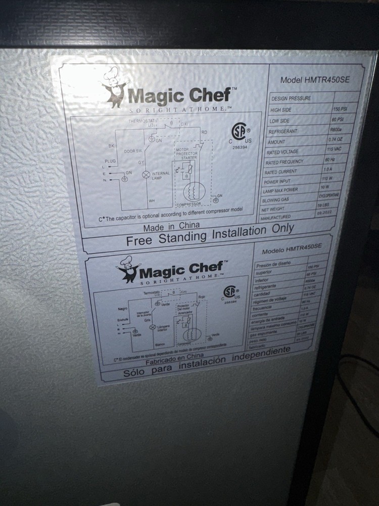 Magic Chef 4.2 Cu. Ft. Mini Fridge – Gray – Excellent Condition