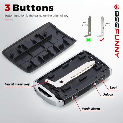 Replacement Remote Key Case Shell 3 Buttons for Mazda CX-3 CX-9 2020 3 BUTTON