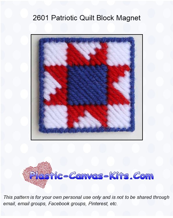 Patriotic Quilt Block Magnet-Plastic Canvas Pattern or Kit