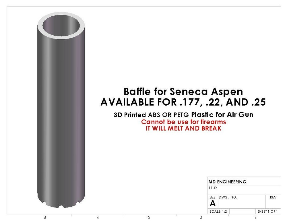 Replacement Part: Baffle for Seneca Aspen .25 Caliber