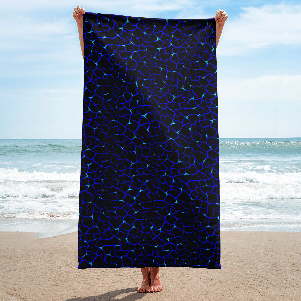 Blue Lava Flow Beach Towel
