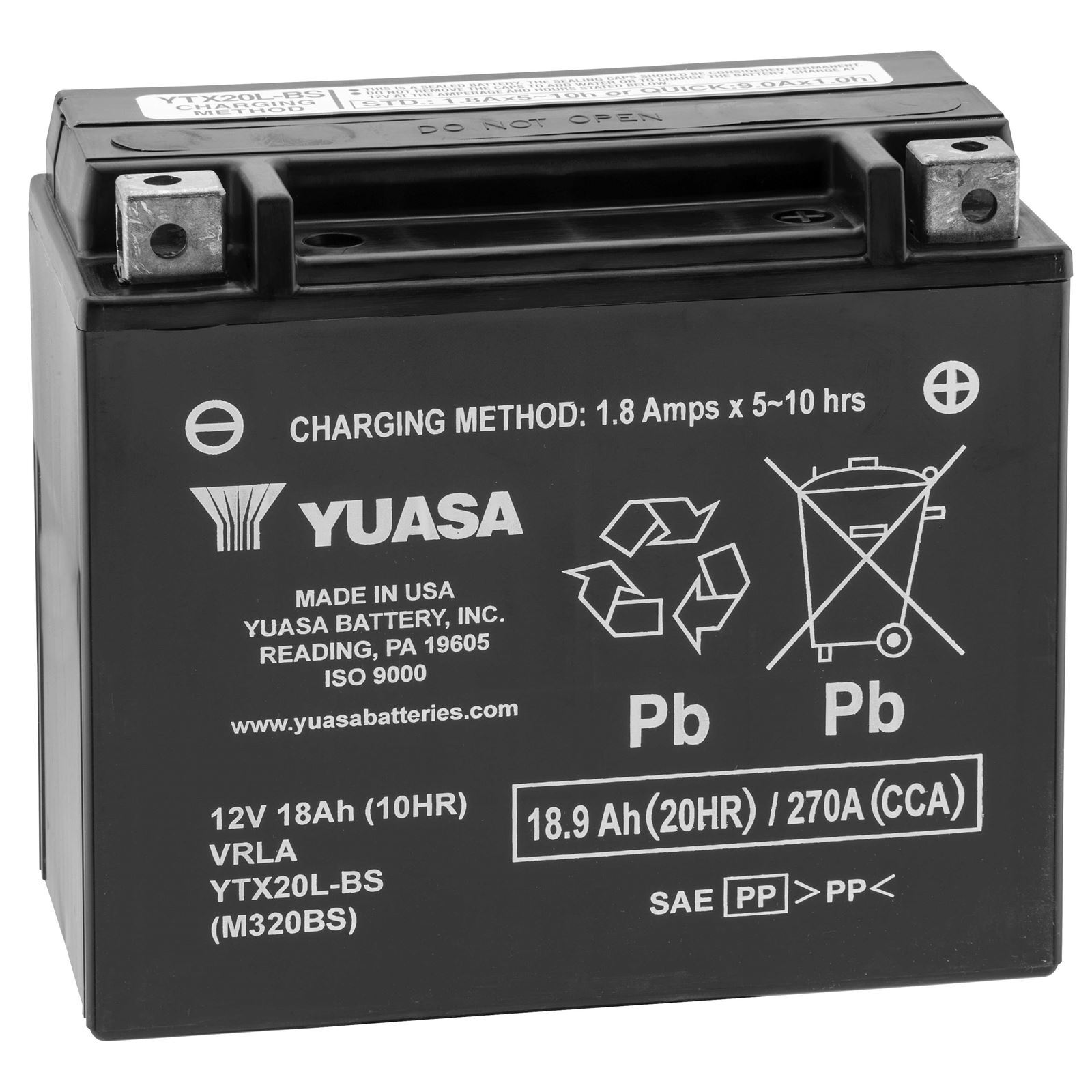 Yuasa AGM Maintenance-Free VRLA Battery for PWC YTX20L-BS YUAM320BS