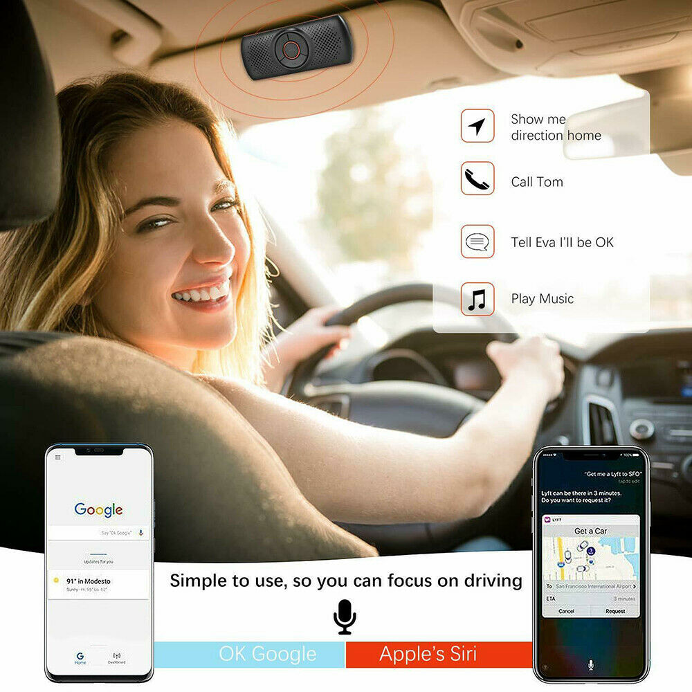 Wireless Bluetooth Car Speaker Phone Hands-free MP3 Kit Sun Visor Clip Drive