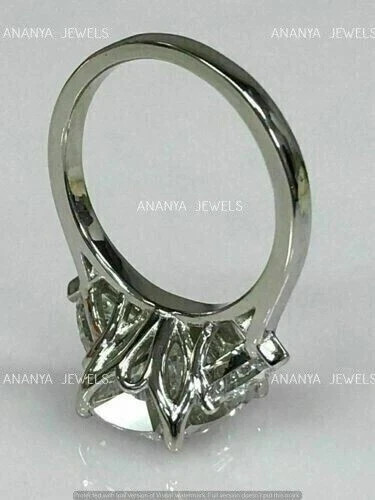 3.00 CT Cushion Cut Moissanite Three Stone Wedding Ring Real 925 Sterling Silver