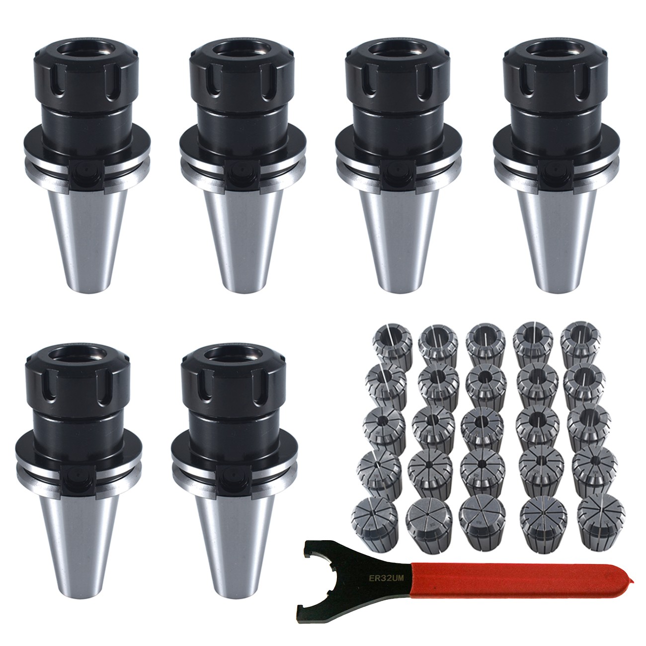 CAT 40 Tool Holder Kit for Haas Fadal CNC Mill ER32 Chuck Collet Set