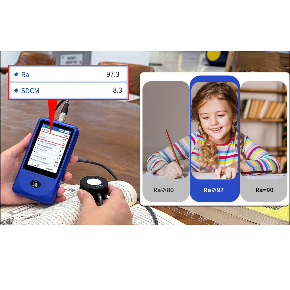 Light Spectrum Meter Handheld Spectrometer Illuminance Meter Curve