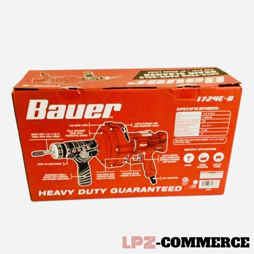 Drain Snake 23 ft. Automatic Feed Handheld Electric Drain Cleaner