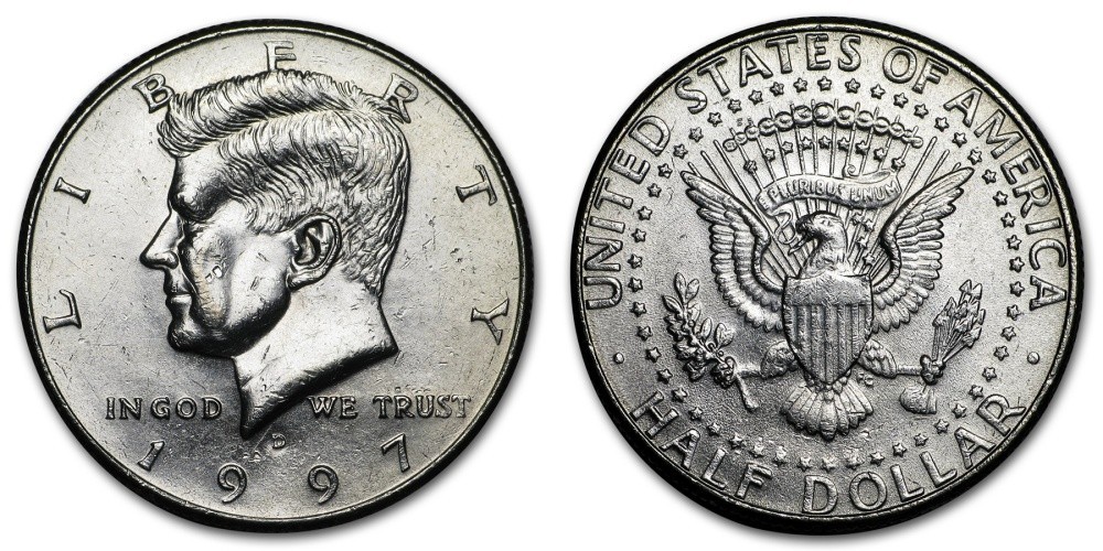 1997-D KENNEDY HALF DOLLAR UNCIRCULATED FROM ROLL
