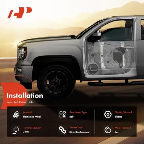 Power Window Regulator with Motor Front Driver Side Compatible with Cadillac