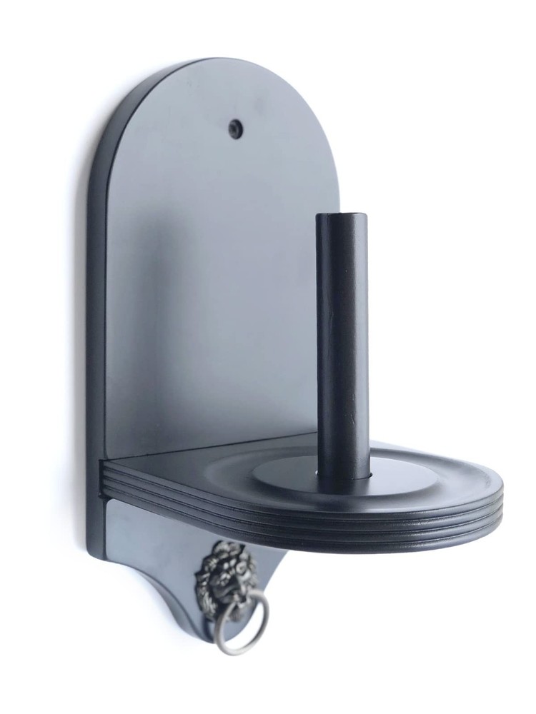 Black Solid Wood Wall Mounted Pool Table Cone Chalk Holder Accessory