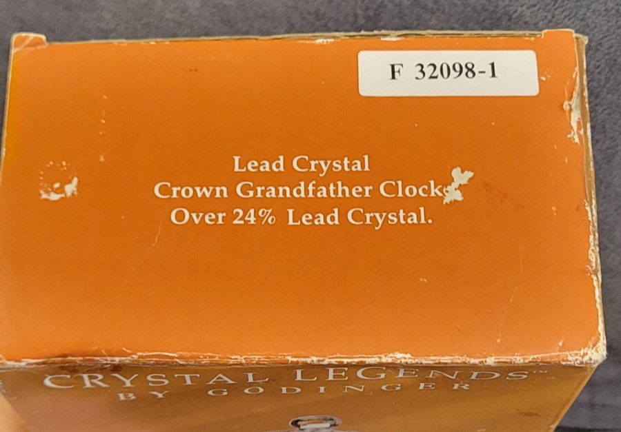 Vintage Crystal Grandfather Desk Or Office Clock Quartz Movement In Original Box