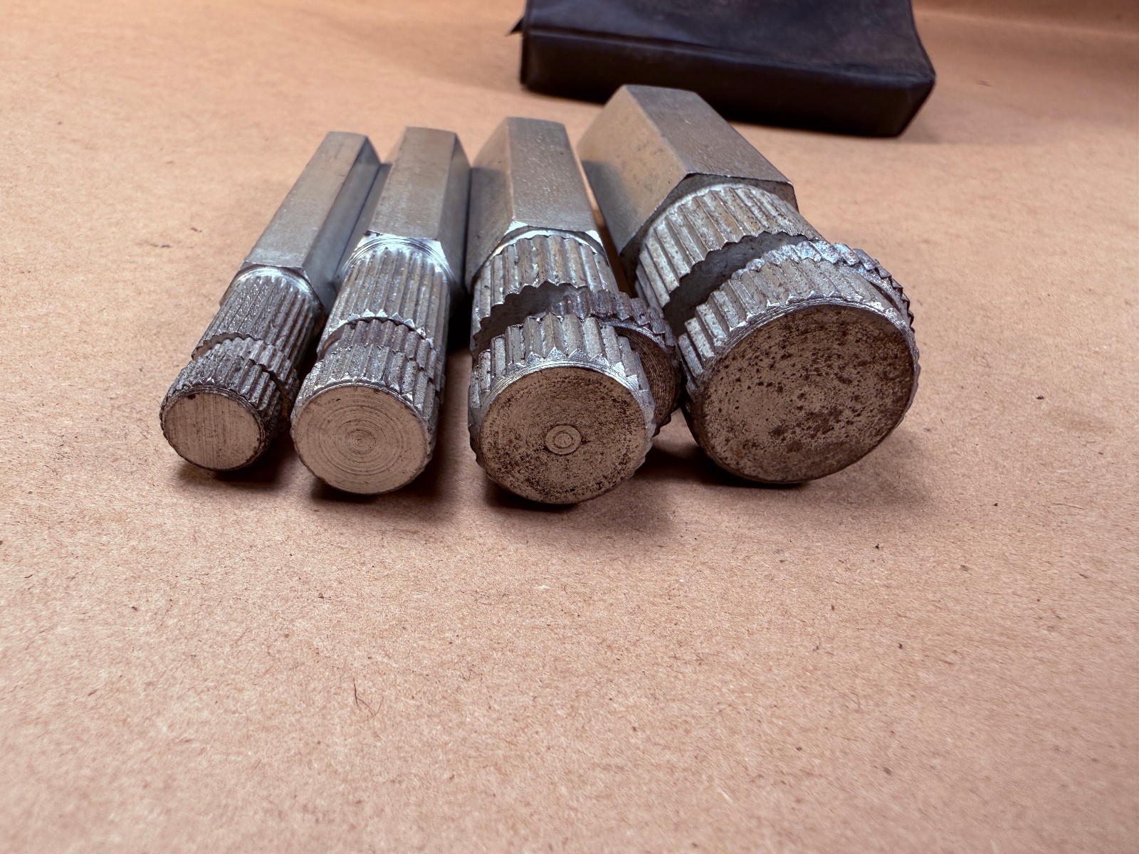 Vintage Roddick Tool 4-Piece 3/8" 1/2” 3/4” 1” Internal Nipple Extractor Set