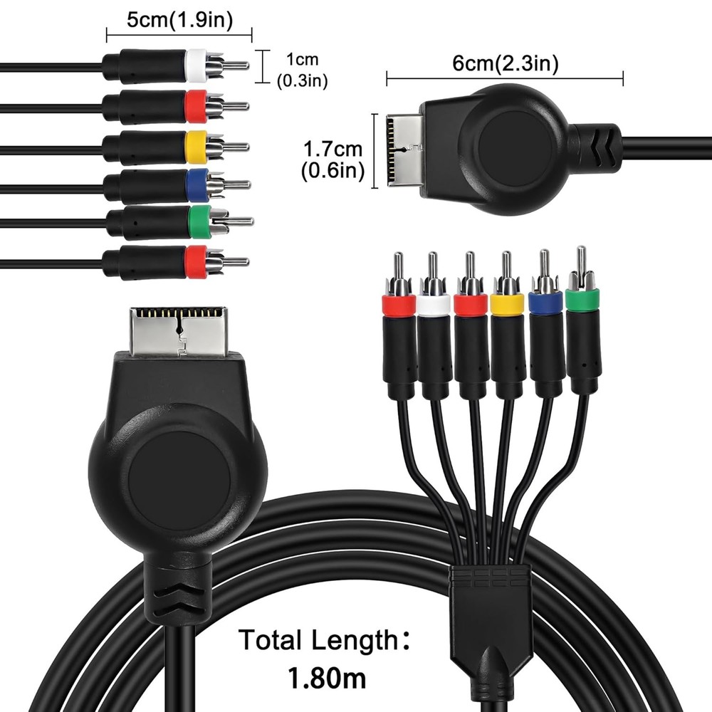 PS3 PS2 Component AV Cable,HD Audio Video Cable 5RCA YPbPr...