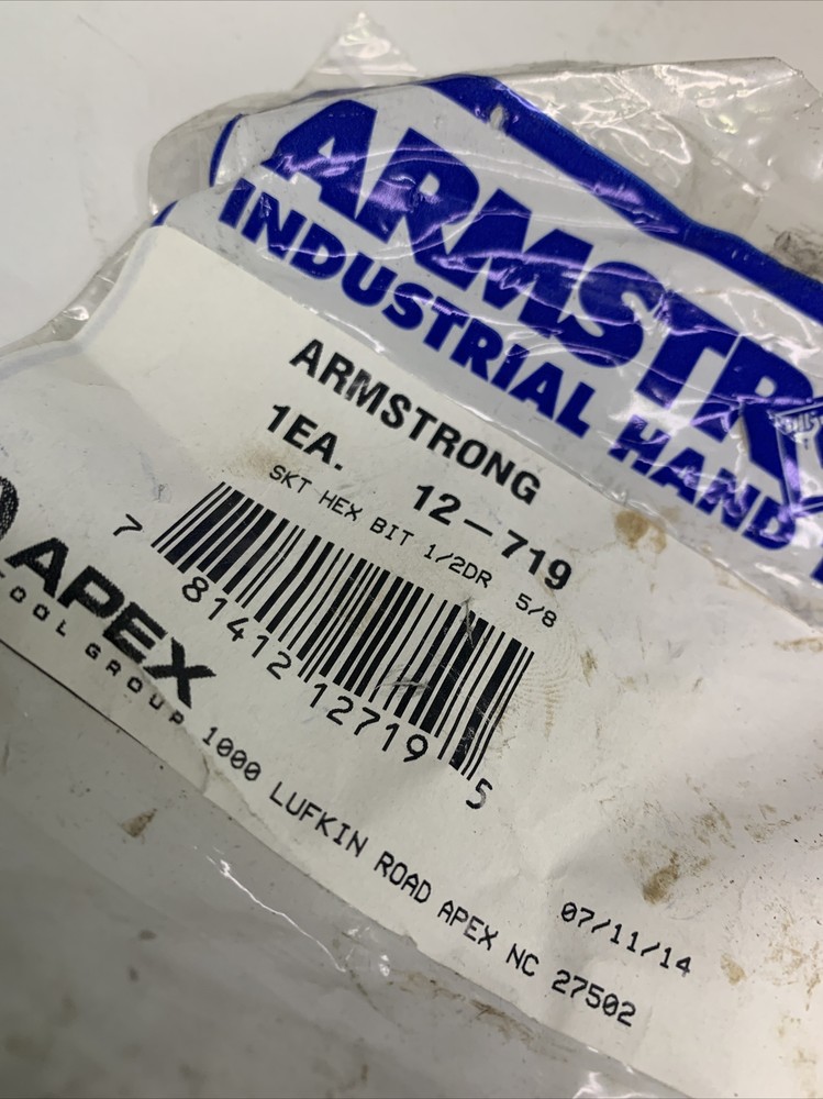 Armstrong Tools 12-719 Hex Bit Socket with 1/2" Drive Size 5/8" **2-PACK**