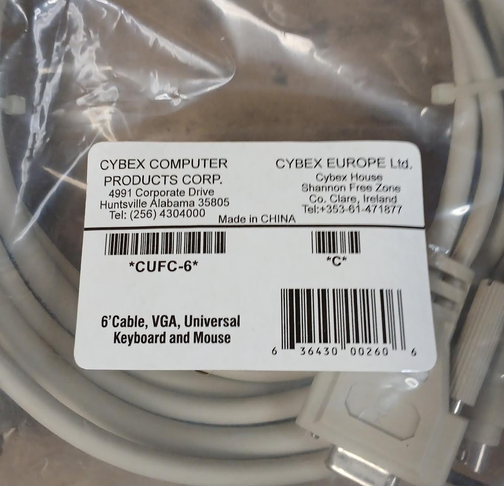 Cybex CUFC-6 / 6ft PS/2 or AT KVM Cable