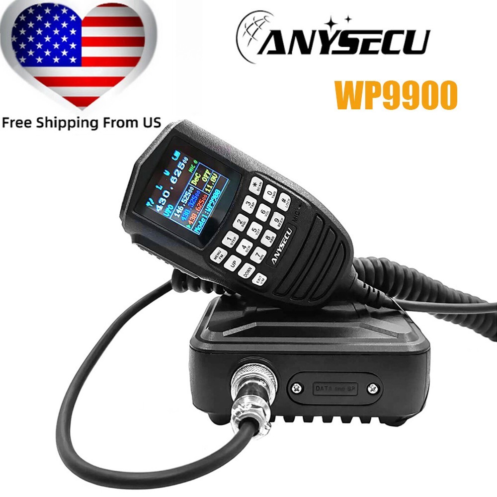 ANYSECU WP-9900 25W FM Radio Dual Band Tri-Display KT-WP12 Car Walkie Talkie