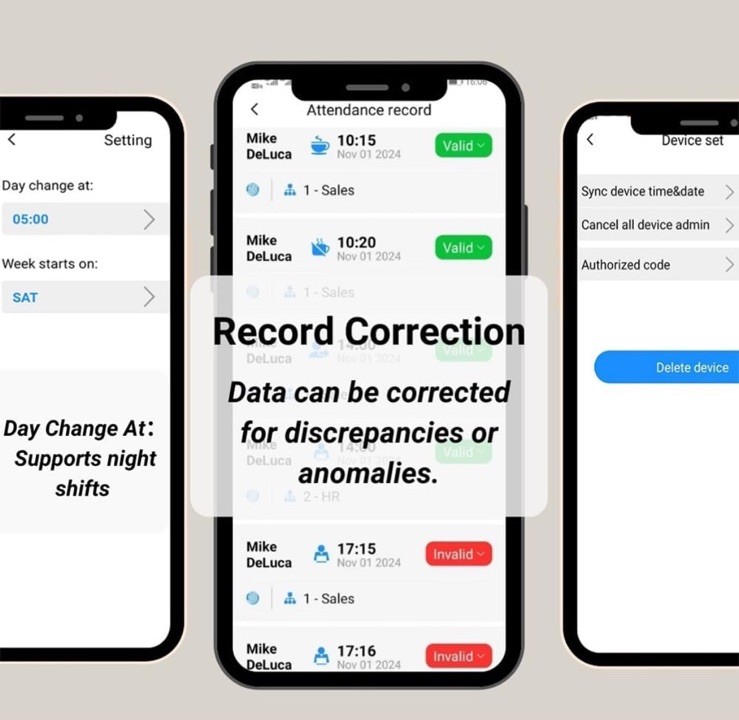 Time Clock,Free Software, App-Based, Face, Card & Fingerprint Attendance Machine