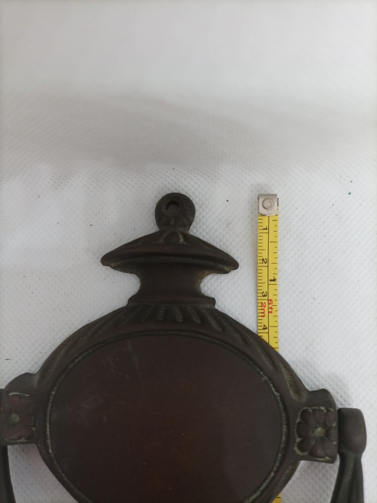 Antique Solid Brass Door Knocker Rams Head With Floral