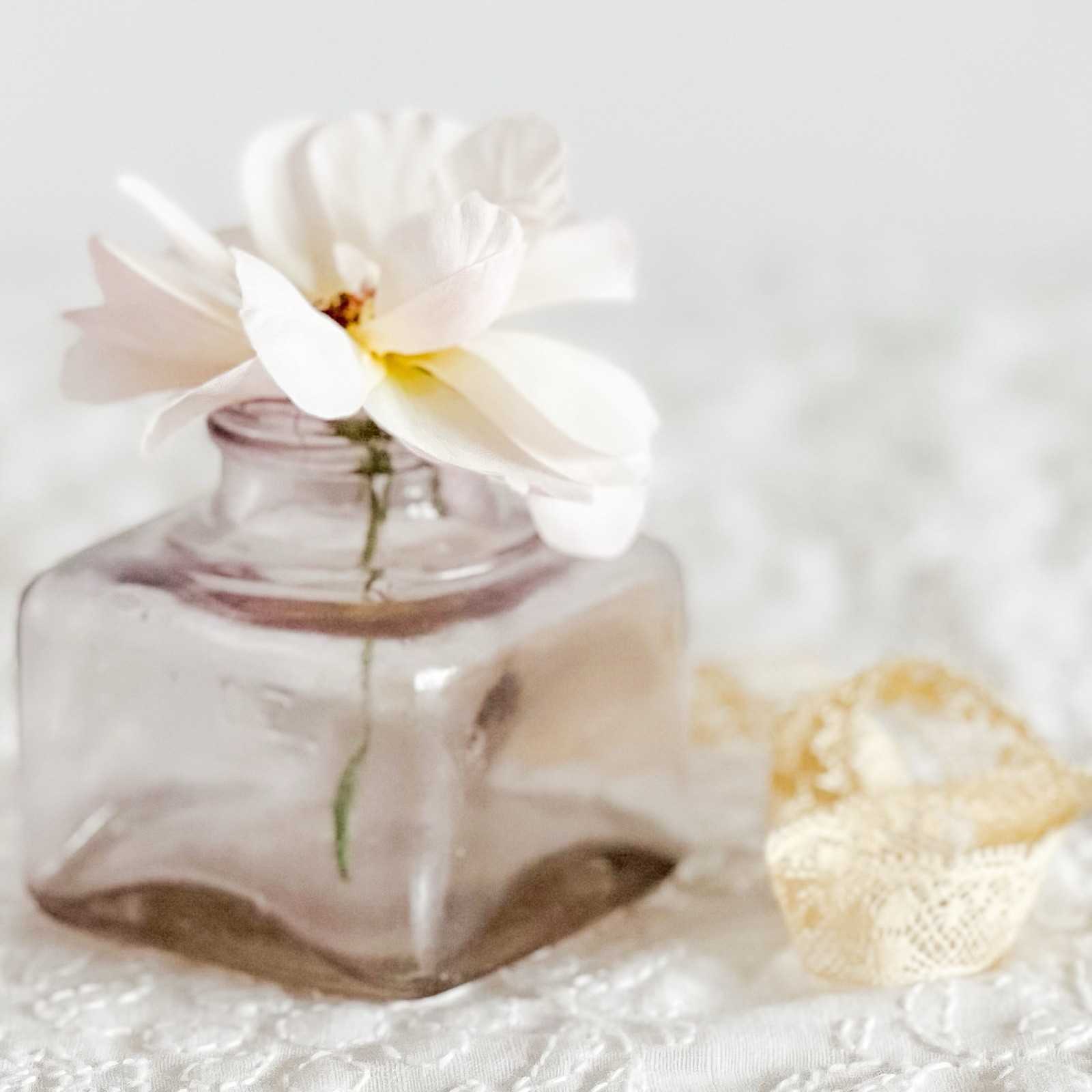 Antique Lavender Ink Bottle 1900s Glass Inkwell