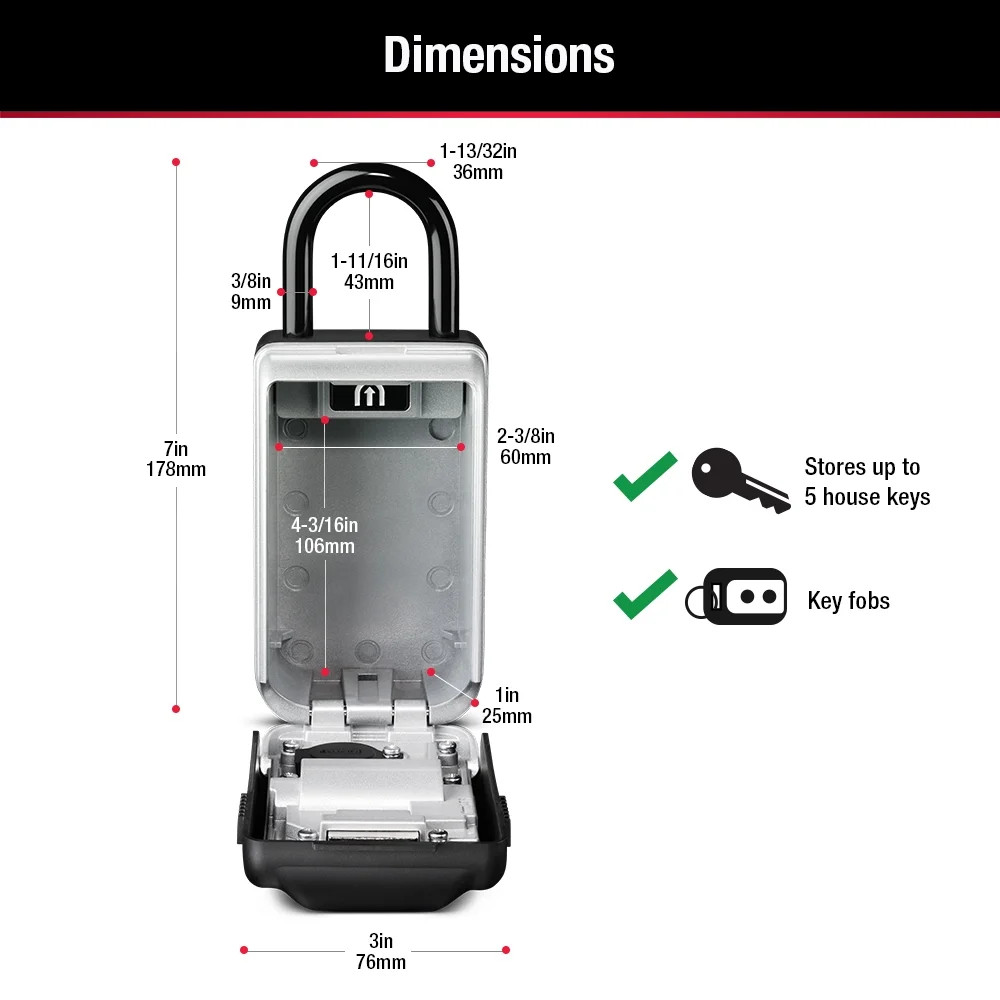 Master Lock Light-Up Combination Lock Box 5424EC Portable Key Storage