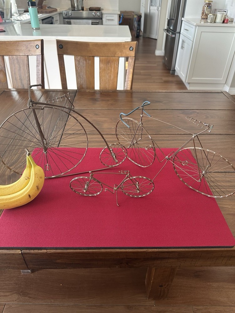 Art Deco Copper Wire Bicycles 3 Total